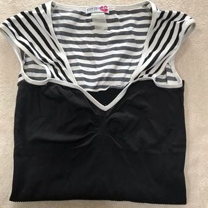 Black and white tight shirt